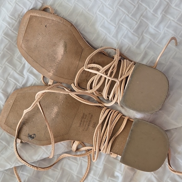 Jeffrey Campbell Elegant Lace Up Strappy Tan Women Boho Bohemian Sandals Summer - Picture 4 of 6